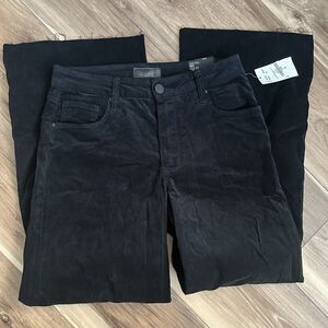 KUT from the Kloth Meg High‑Rise Fab Ab Corduroy Wide Leg Pants Black Size 2 NWT